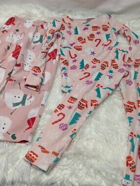 3pc Set Cat & Jack Pink Floral and Teal Patterned Pajama Set Christmas Winter